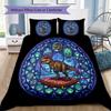 Glass Dinosaur Fantasy Pattern Bedding,Quilt Set Quilt Cover Pillowcase Home Birthday Gift (1 * Duvet Cover + 2 * Pillowcase, Without Core)