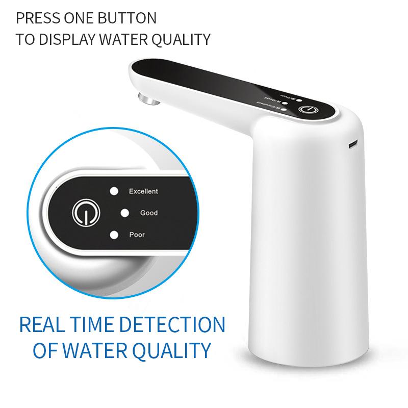Electric Water Dispenser Automatic Barreled Water Pump USB Charge Portable Water Drink Dispenser With Water Quality Monitoring
