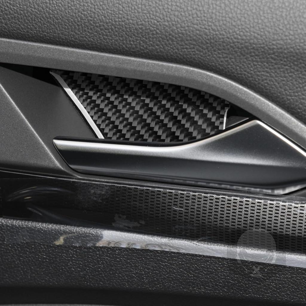 Real Carbon Fiber Car Interior Door Bowl Cover Trim Stickers Compatible with Volkswagen VW Golf 8 8.5 MK8 GTI 2021 2022 2023 Auto Accessories Decals