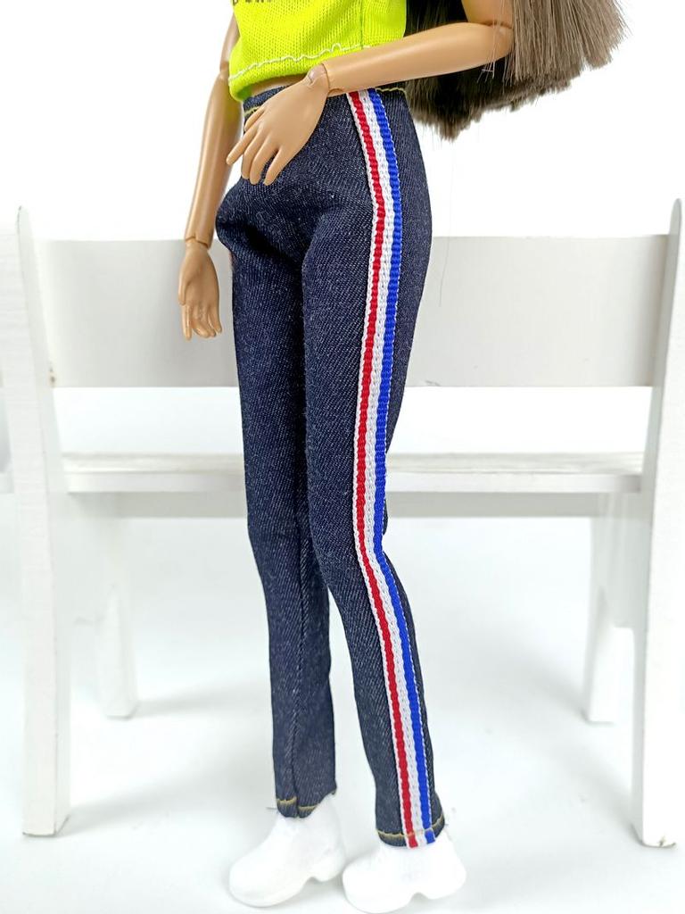 Happy & Sweet Letter Sports Gym Yoga Green Tops + Long Pants Outfit Clothes for Barbie Doll Clothes for 1/6 BJD Doll Accessories