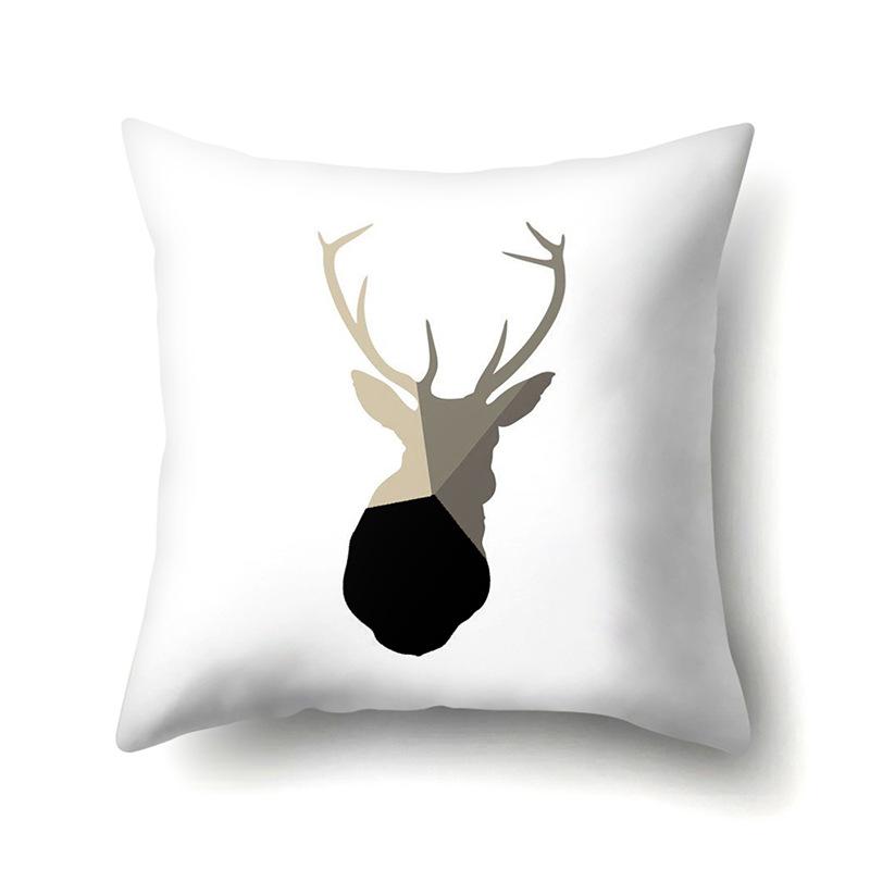 Polyester Pillow Case Geometric Home Printed Pillow Waist Cushion Cover Car Cushion Head Cushion Cover
