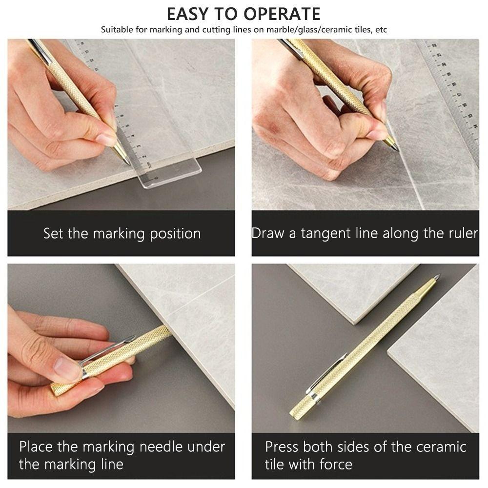 2Pcs Carbide Nib Separation Steel Alloy Marking Pen Diamond Glass Marking Needle Tile Cutting