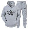 Men's And Women's Long Sleeves Sportswear Hoodie Printed Couple Plus Size Pullover Ladies  High Quality Two Piece + Sweatpants