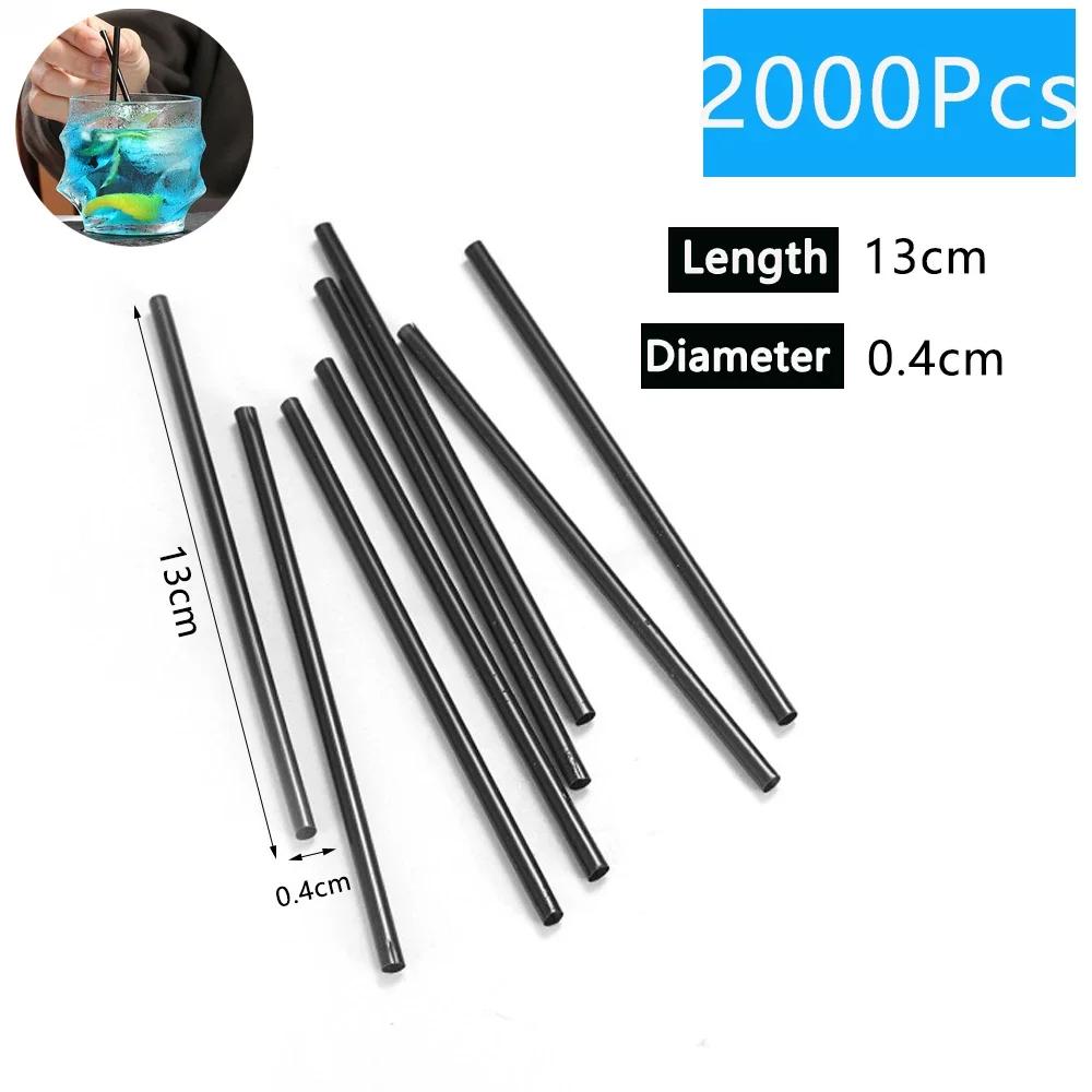 50-6000PC Black Straws Flexible Drinking Straws Cocktail Coffee Straw plastique Drink Tube Straw for Wedding Bar Party Wholesale