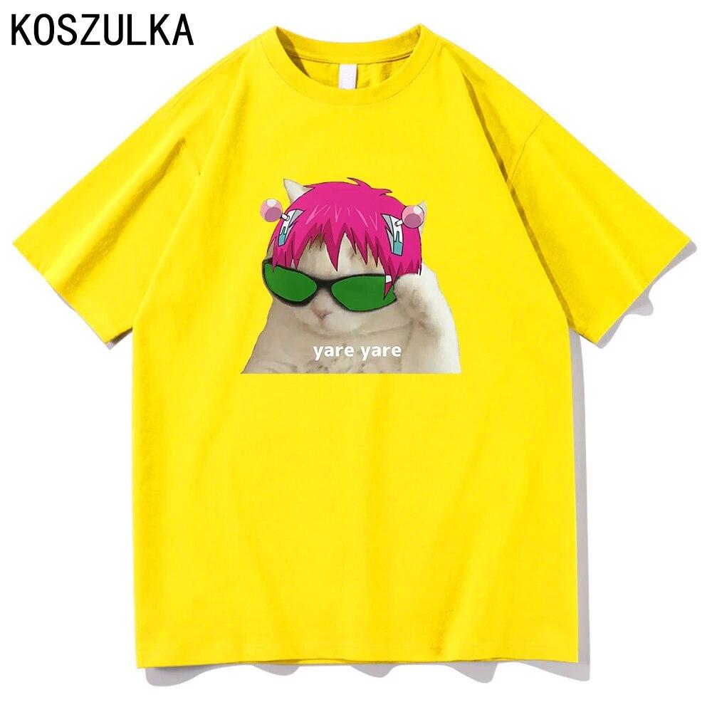 Hot Anime Saiki K T-shirt High Quality Cotton Tee Shirt Summer T Shirts Graphic Sudaderas Kusuo Unisex/women Hip Hop Sweatshirts Unisex