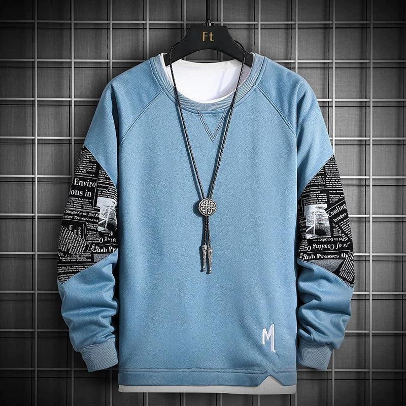 Single Road Crewneck Sweatshirt Men Spring Harajuku Oversized Japanese Streetwear Black Hoodie Men Sweatshirts Hoodies Male