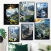 Fantasy Forest Castle Dark Academy Magic Witch Canvas Diamond Painting Wall Art Picture Living Room Home Decor