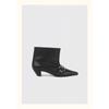 Designer Pointed Toe Metal Buckle Strap Short Boots for Female Women Thin High Heel New Leather Fabric Elegant Sexy Winter Shoes