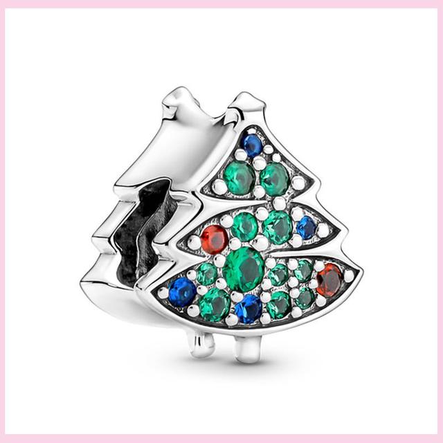 925 Silver Green Color Charms Temperament Cactus Avocado Charm Four Leaf Bead For Bracelet Jewelry Making