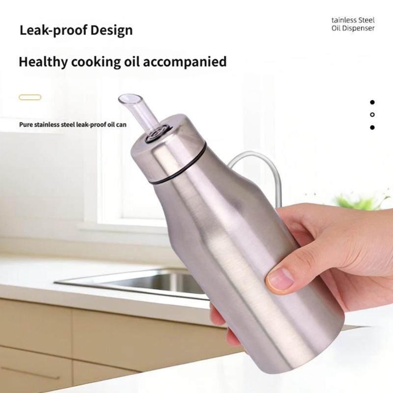 Hygienic Large Capacity Oil Bottle For Home And Restaurant Use Vinegar Dispenser Bottle Stainless Steel Gadget