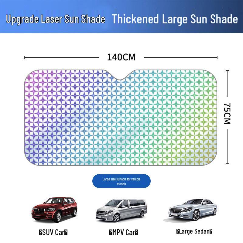 Thickened Laser Windshield Sunshade: Heat Insulation & Sun Protection for Cars and SUVs
