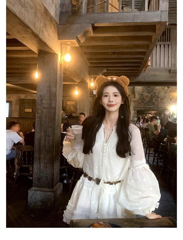 Lantern Sleeve Sweet French Temperament Short Dress, 2026 Spring/Summer Collection