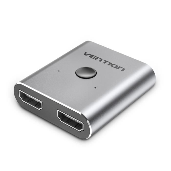 Adaptateur HDMI - Vention - Commutateur bidirectionnel - 4K HD - Gris - Pour ordinateur portable et projecteur