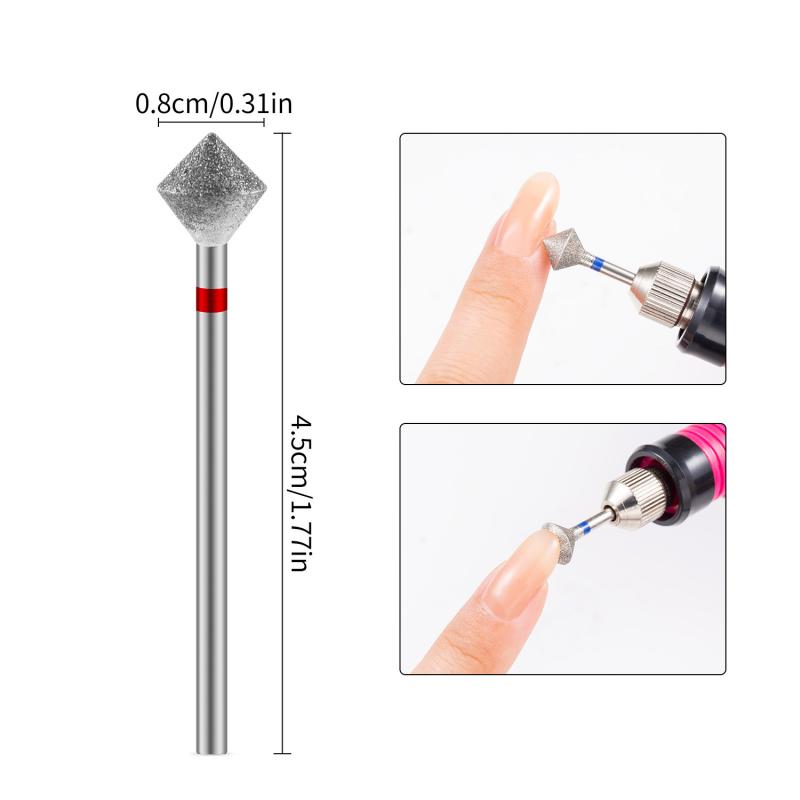 

1 Pcs Rhombus Nail Drill Bits Diamond E-File Bit Rounded Edge Manicure Pedicure Grinding Head For Electric Nail Drill Machine F