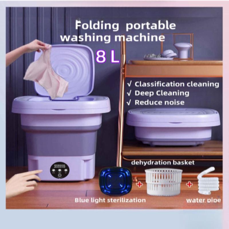 Large Portable Electronic Mini Washing Machine Dormitory Underwear Laundry Machine Capacity Foldable Washing Machine