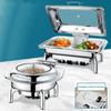 Buffet-Speisenwärmer Kommerzielles Buffet-Chaffing-Dish Luxus für Hotel Hydraulischer Buffetherd Hotpot Edelstahlgeschirr Royal