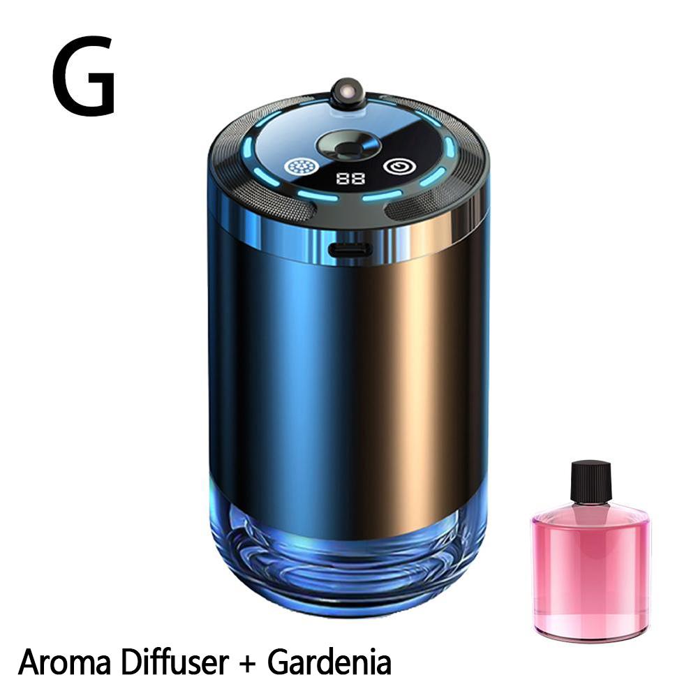 Smart Car Air Freshener Aroma Diffuser 5 Modes Rechargeable Humidifier with Digital Display Starry Light Auto Odor Eliminator