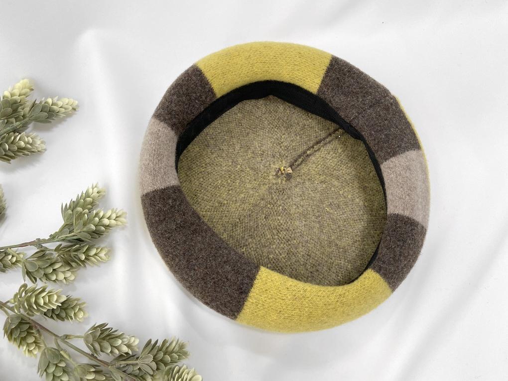 Damen Woll-Jacquard Baskenmütze Einfacher Hut Basic