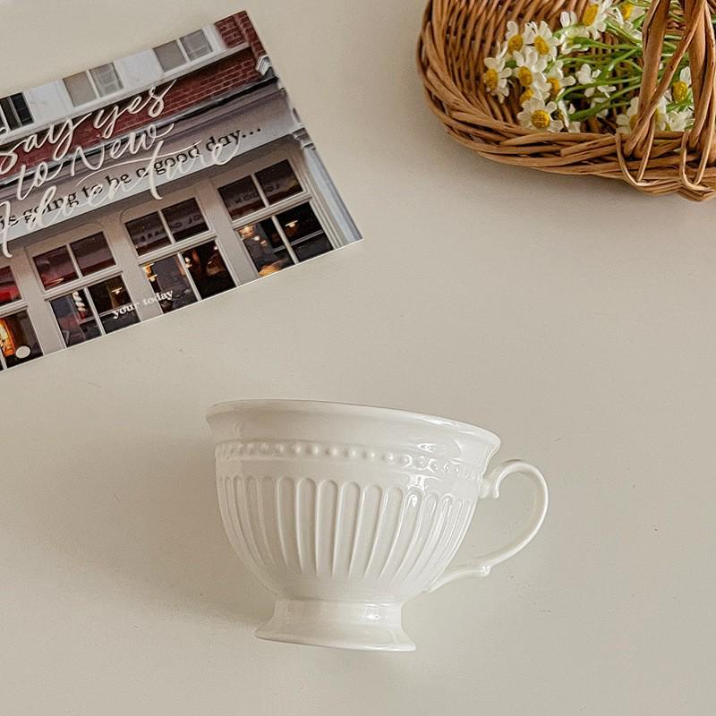 

Набор кофейной чашки и блюдца из французской белой керамики в европейском стиле для послеполуденного чая Default