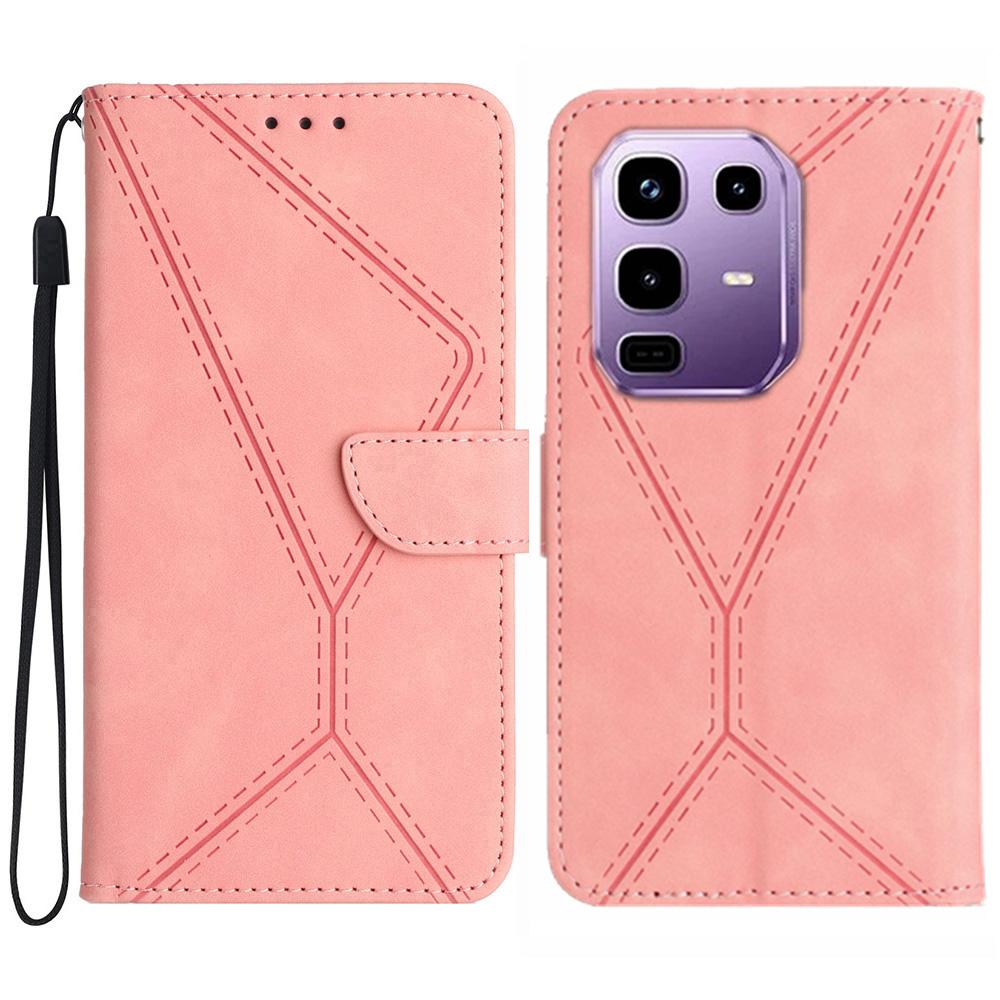 For Infinix Note 50x 5G Case Skin Touch Lines Imprinted PU Leather Flip Phone Cover