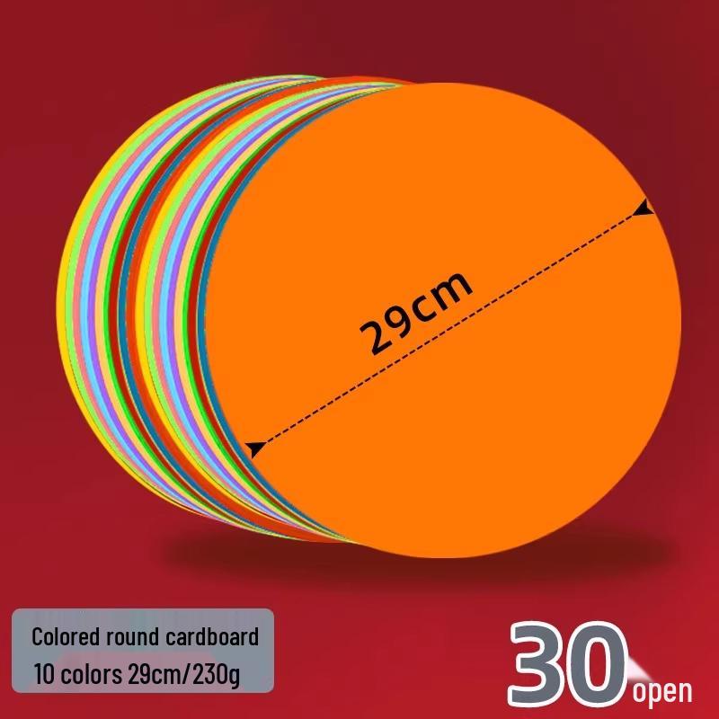 Double-Sided Black & White Round Kraft Drawing Paper.