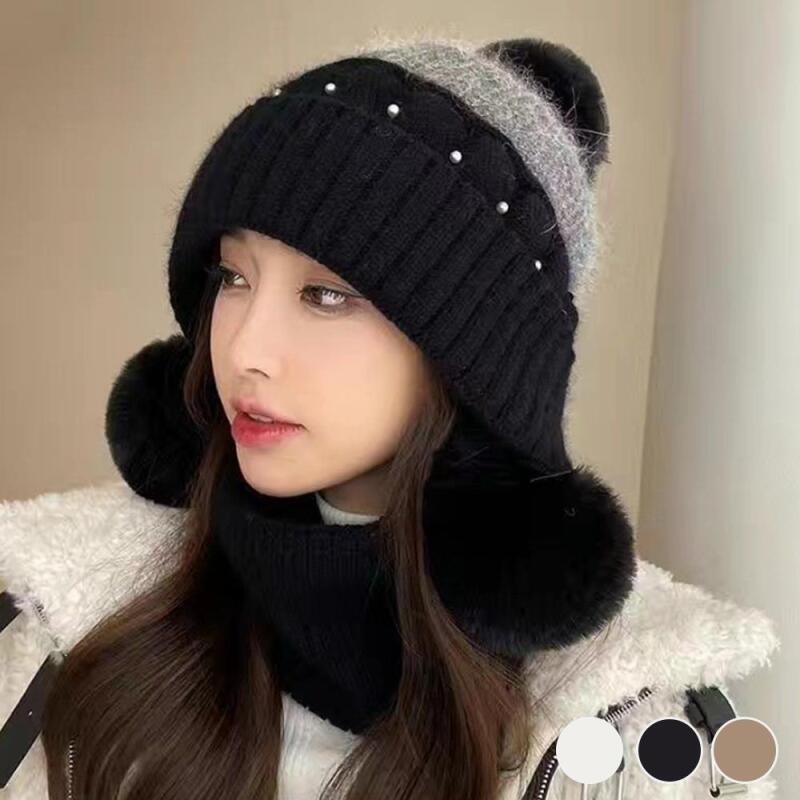 Women s Winter Romantic Drop Knit Hat C7598_Ivory