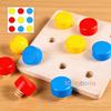 Montessori Wooden Tighten The Screw Table Game Color Number Cognition Logic Learning Early Childhood Development Toy For Toddler
