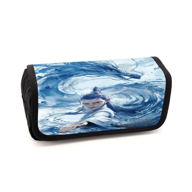 Childrens Minimalist Pencil Case With Ne Zha Print Design For Daily School Use