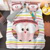 Kawaii Cartoon Owl Duvet Cover Set Full Queen King Size Owl Bedding Set For Girls Boys Brown Owl Cartoon Animal Comforter Cover
