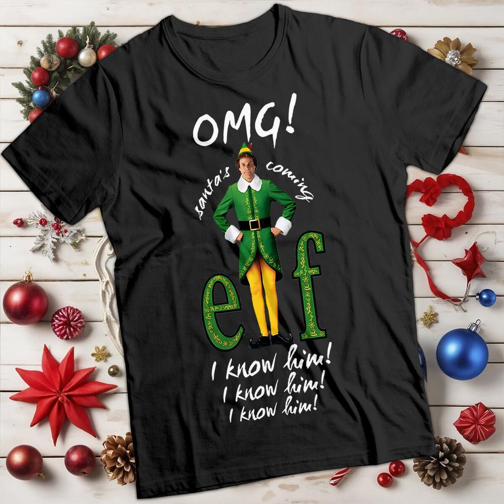 Funny Unisexs and Unisexs Buddy the Elf I Know Him Christmas TShirt Tee MC