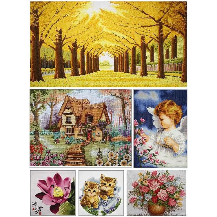 Generic Counted Easy Cross Stitch Kits Sea Turtle Color Stamped Embroidery for Starter Kits DIY 11CT Stamped Patterns Embroidery Needlework Kit