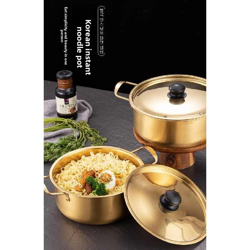 Steel Ramen Stainless Soup Pot With Lid For Family Meal Cooking Kitchen Tools