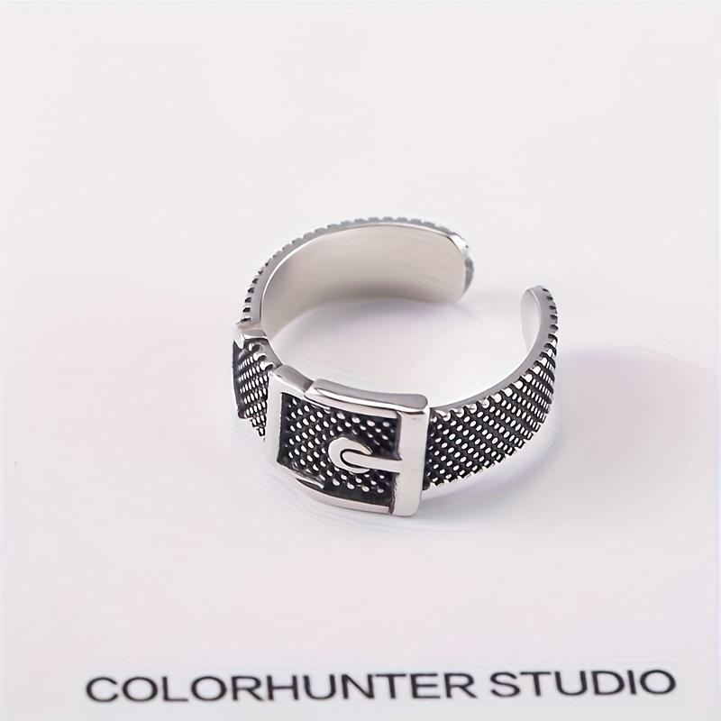Gürtelschnallenring Trendiger Herren-Zeigefingerring Einfacher Retro-Hongkong-Stil Ring Schmuckdesign Punk