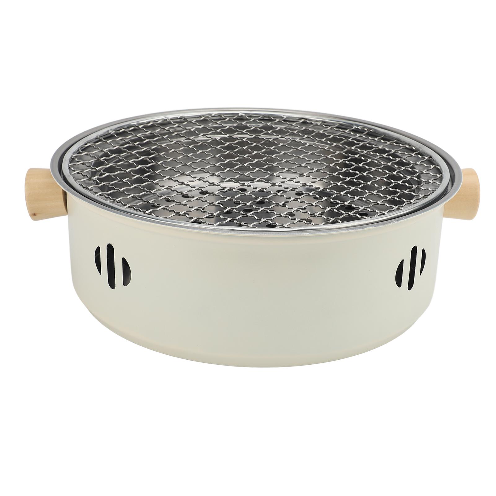 

11.02in Charcoal BBQ Grill Round Portable Tabletop Barbecue Grill for for Outdoors Camping Picnic Indoor Cooking T