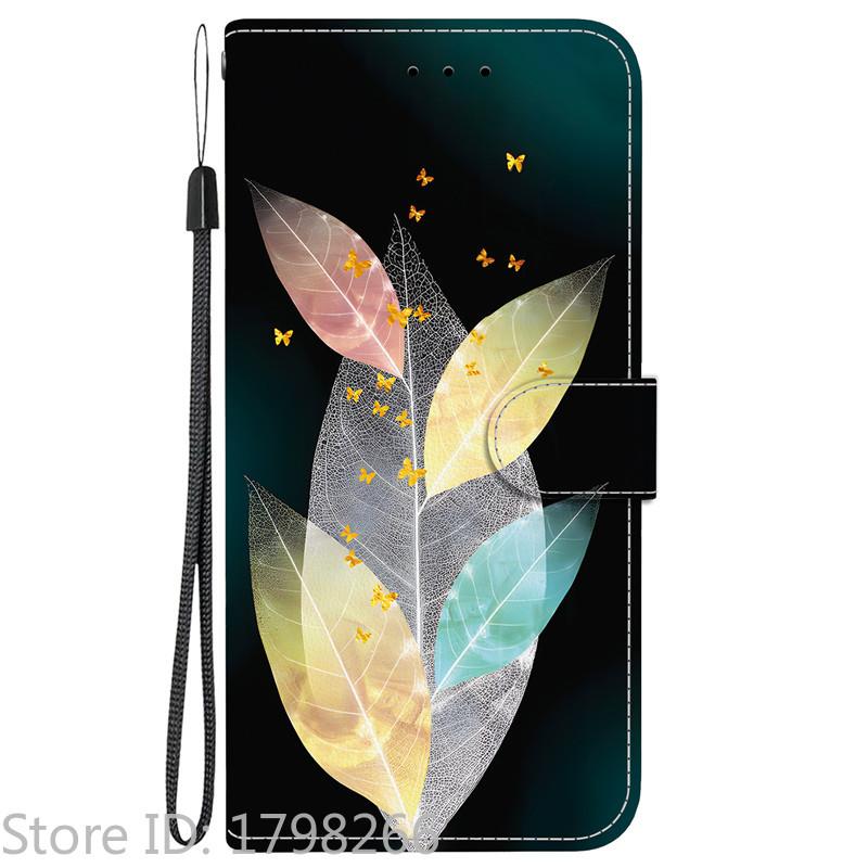 Elegante Portafoglio Colorato con Fiore Custodia per Telefono per Samsung Galaxy A27 5G SM-A276 A 27 Copertura in Pelle Flip Magnetica Carino Modello 3D Capa