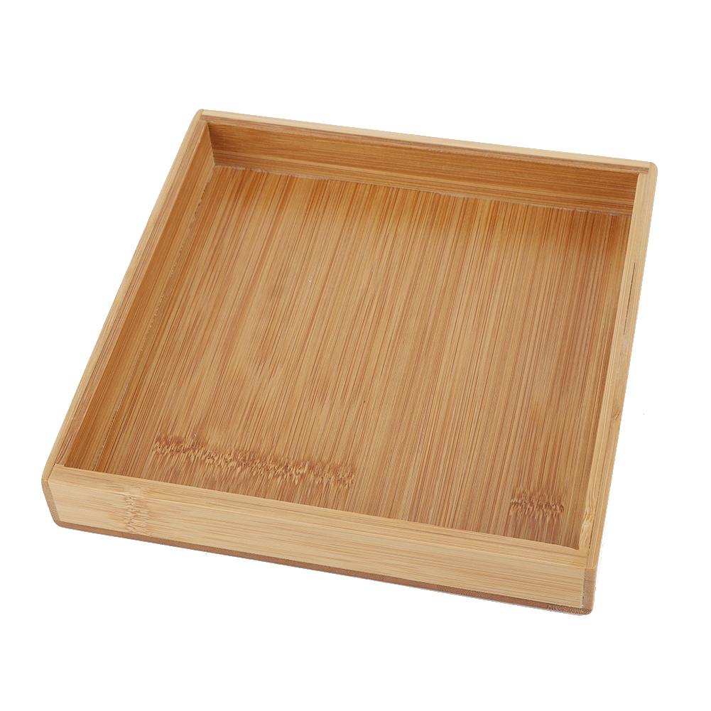 Japanese Style Rectangular Fruit Tea Food Serving Tray for Restaurant Home (19.3*19.3*3cm)