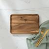 Acacia Wood Serving Tray Smooth Rounded Corners Food Platter Square