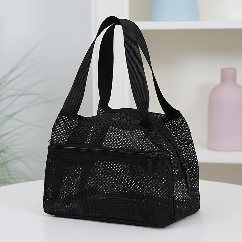 Stylish Mesh Handbag, Handbag, Makeup Pouch, Toiletry Bag, Swim Storage Bag, Suitable for Beach Vacation, Cosmetic Organizer, Casual Travel