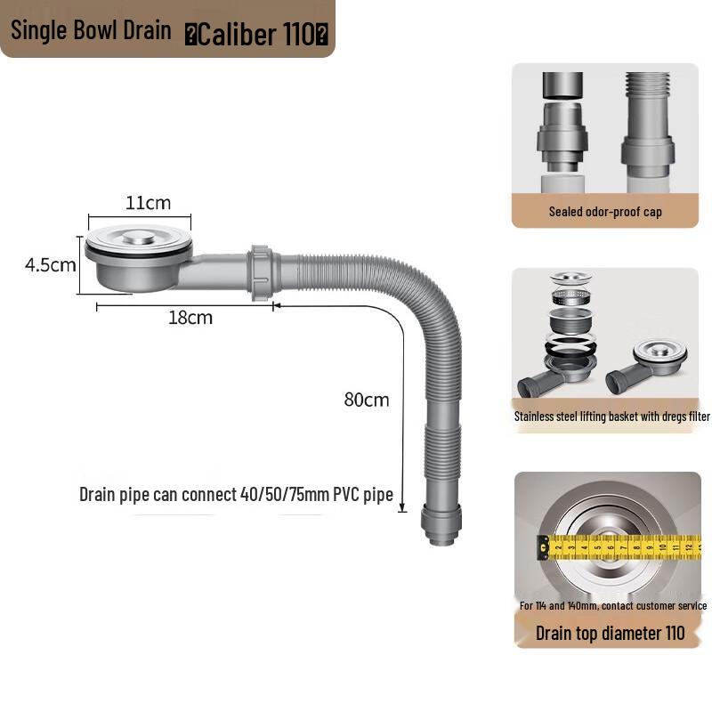 

Ultra-Thin Drain Pipe for Basins & Laundry Cabinets