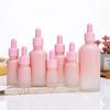 Gradient Pink Essential Oil Bottle with Dropper - 5-100ml Portable Lotion, Spray, Serum Dispensing Bottle.