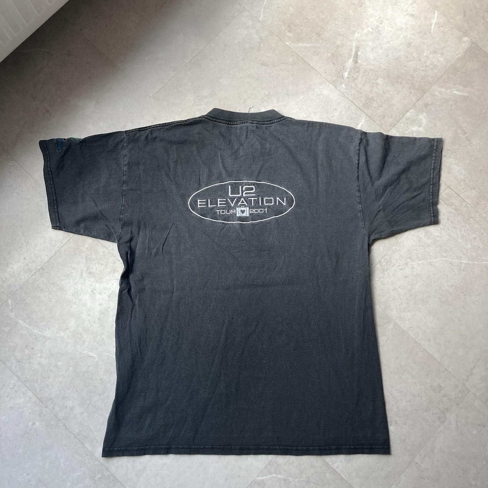 vintage u2 elevation tour rock band faded crew tee XXXXL