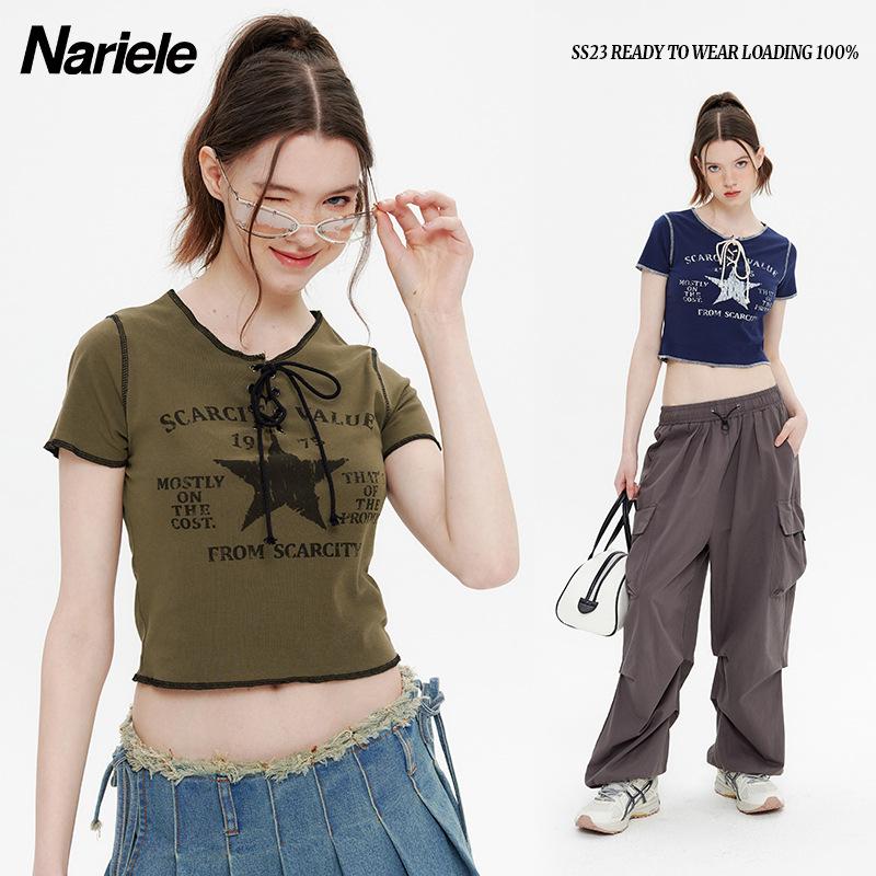 

Летняя футболка в европейском и американском стиле Sweet Cool Spicy Girl с коротким топом и бретельками, женская футболка с короткими рукавами в стиле ретро в американском стиле