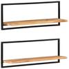 Day and Night - Day and Night Wall Shelves 2 Units Solid Acacia Wood 100x24x35 Cm