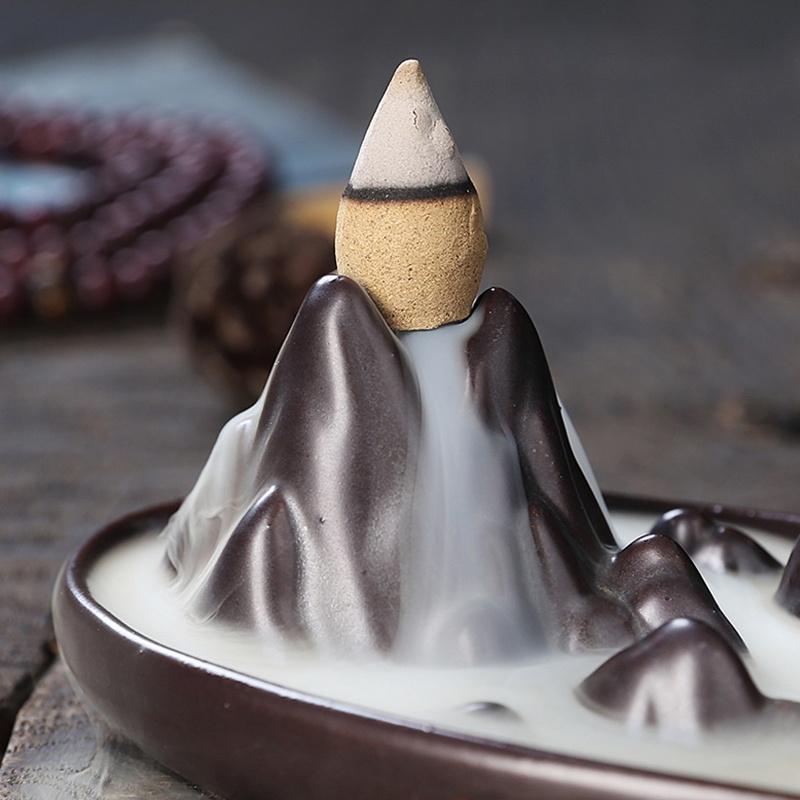 Mountain Water Ceramic Backflow Incense Burner Waterfall Backflow Incense Burner Creative Ornament