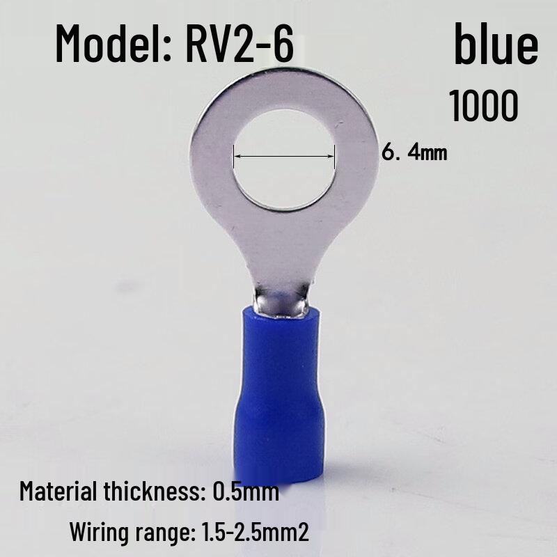 

JUN DING YING RV2-6 Round Pre-Insulated Cold Press Terminals