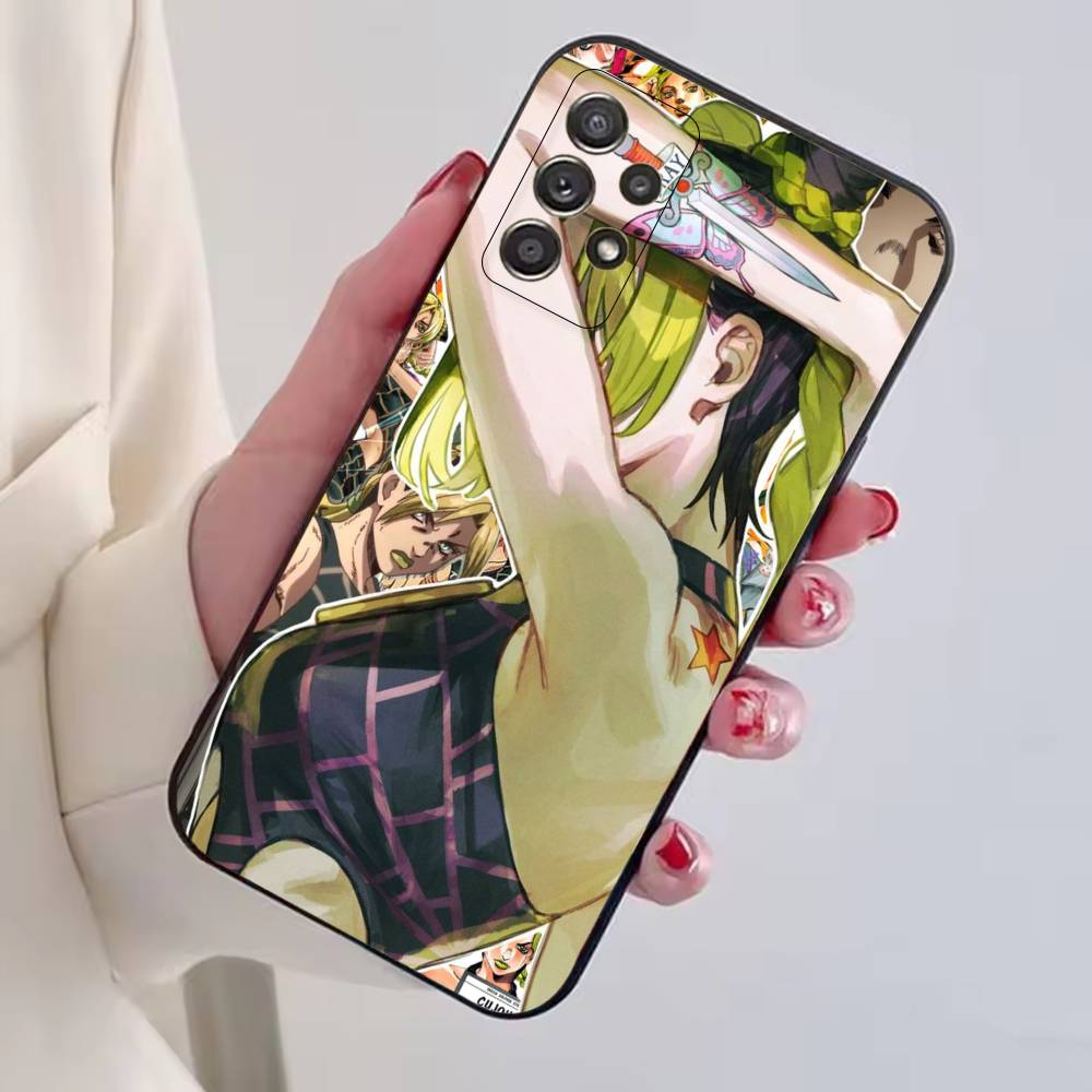 Anime J-JOJO Cool Cujoh Jolyne Phone Case For Samsung S25,S24,S21,S22,S23,S30,Ultra,S20,Plus,Fe,Lite,Note,10,Black Cover