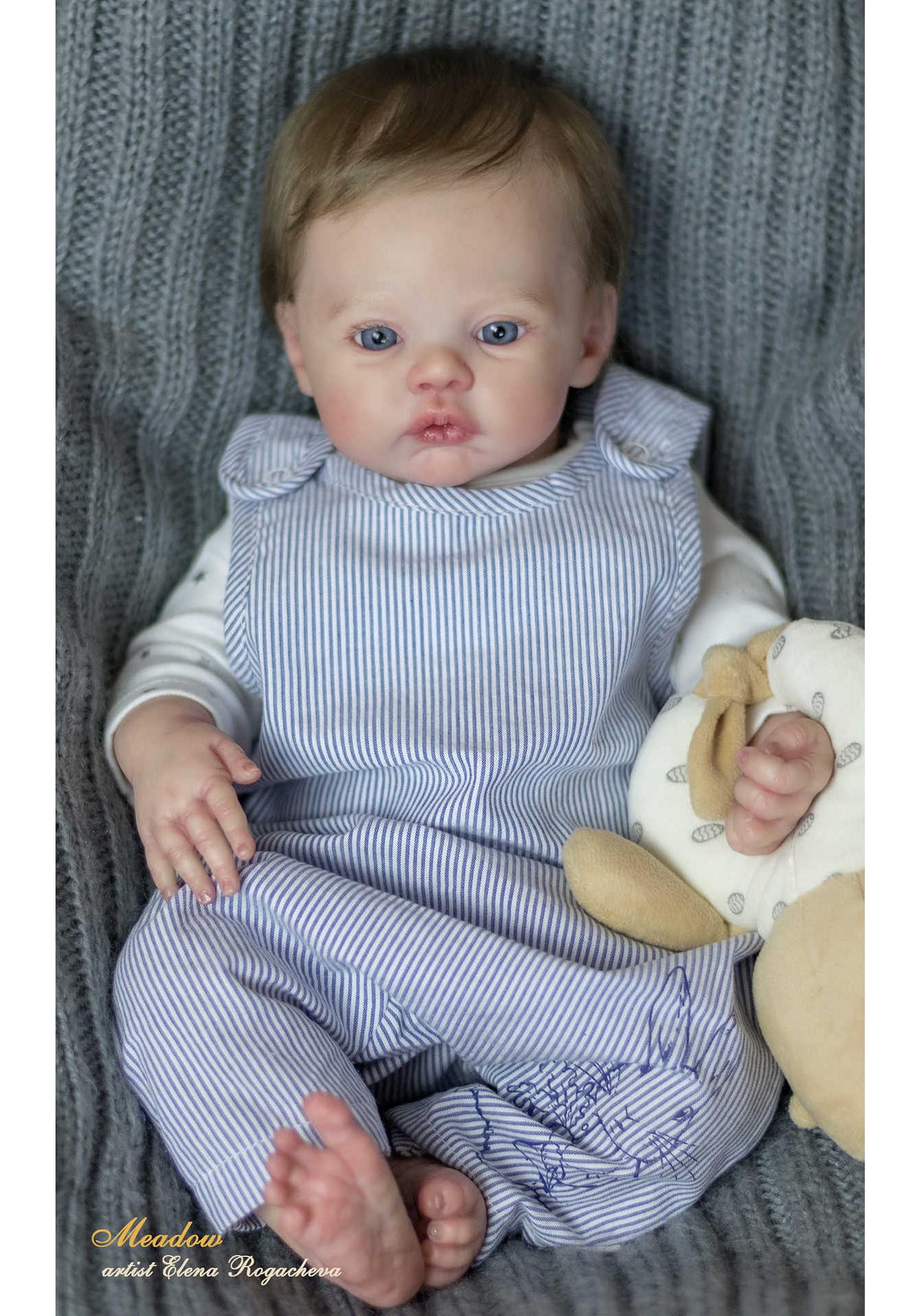 49cm Exquisite 3D Painted Vein Simulation Doll 49cm Cloth Body Doll