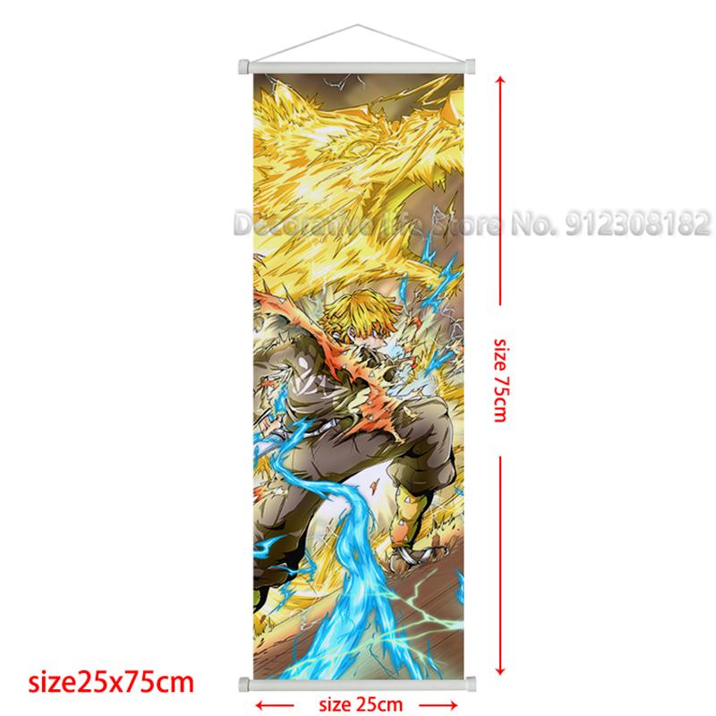 Demon Slayer Scroll Poster Kamado Tanjirou Canvas Painting Nezuko Classic Wall Art Pictures for Living Room Home Decoration