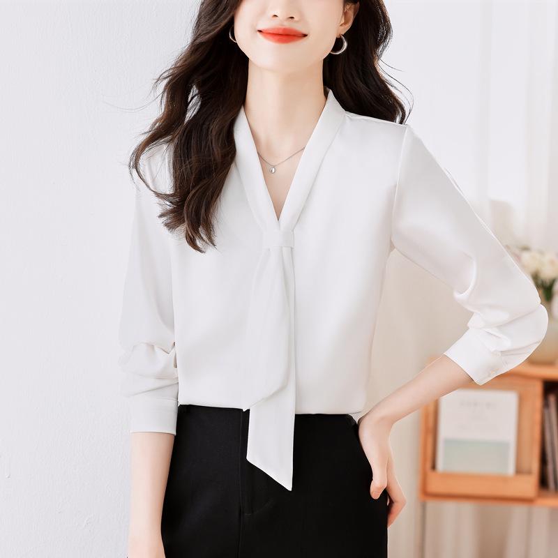 Camicia Formale da Donna a Maniche Lunghe in Seta di Gelso per Primavera/Autunno 2025