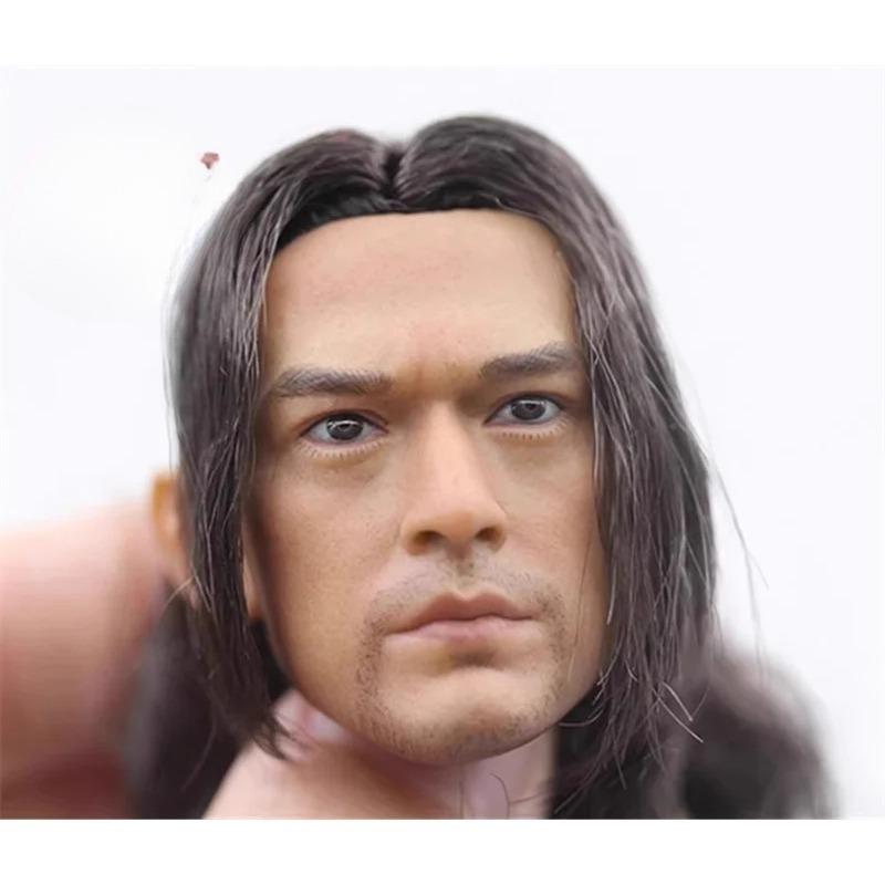 1/6 scale Male Head Sculpt,Takeshi Kaneshiro Head Sculpt Carving with Long Hair Model Fit 12" Soldier Action Figure Body Dolls